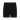 Black knit shorts with ribbed hems on a white background.