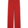 Red knit sweater pants on a white background.