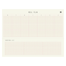 Meal plan and shopping list grid on a white background