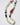 Necklace with multicolored beads on a white background