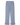 Blue striped pants with ruffled ankle hem on a white background.