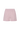 Pink plaid boxer-style shorts with a ruffle detail at the bottom on a white background.