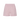 Pink plaid boxer-style shorts with a ruffle detail at the bottom on a white background.