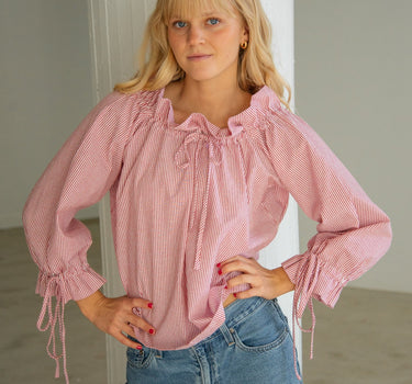 Blusa The Ruth - Rayas Rojas