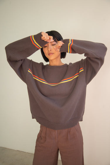 The "I can't believe it's not vintage" Crewneck in Navy Stripe