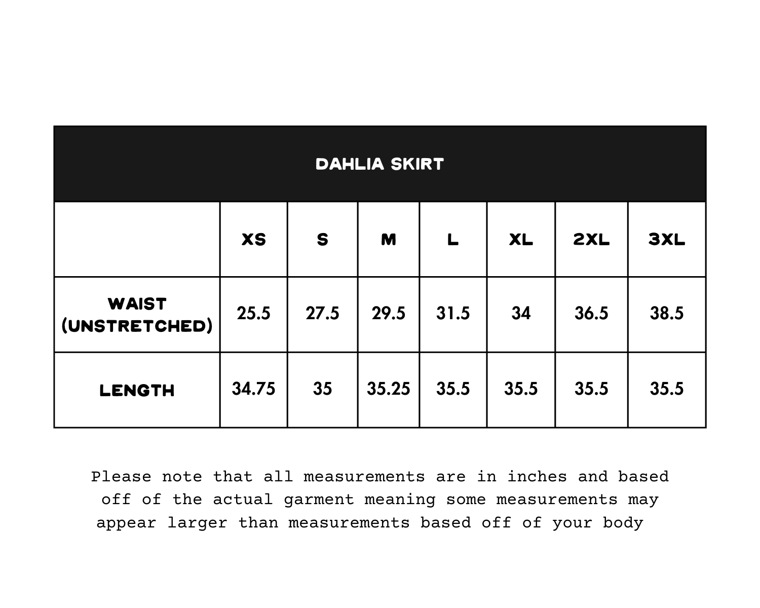 Size Chart