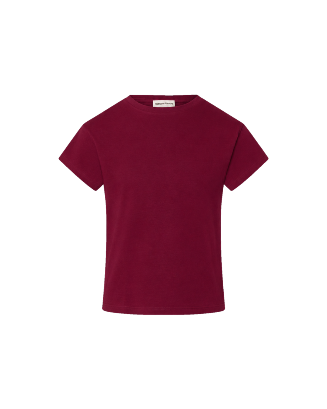 Maroon t-shirt on a white background