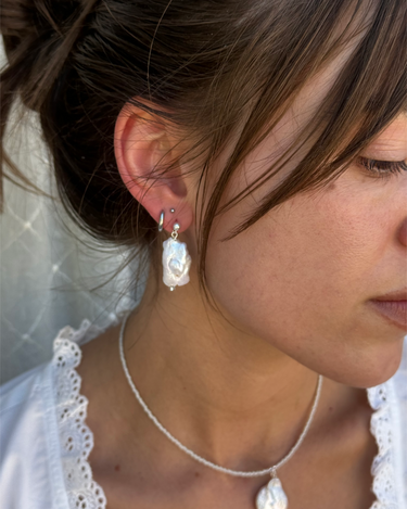 Droplet Pearl Stud Earrings
