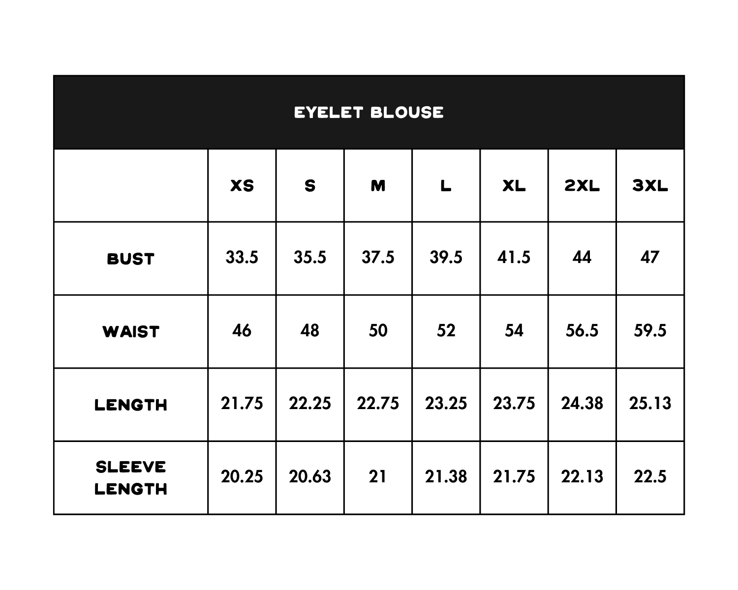 Size Chart