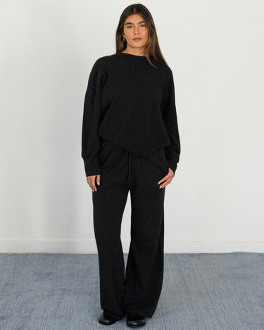 Wool Sophie Pant in Charcoal