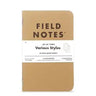 Field Notes notebook with a brown cover on a white background