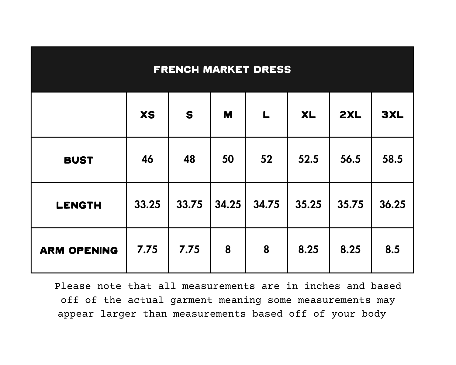 Size Chart