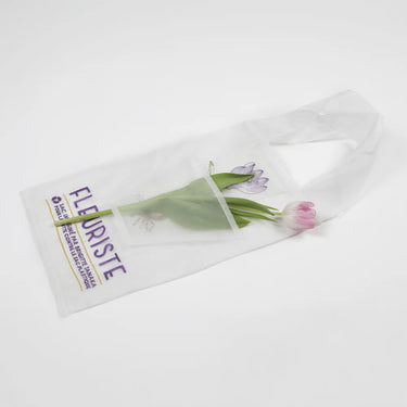 Floral package with 'Fleuriste' label on a white background