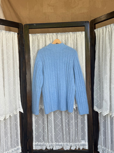 Blue Cable Knit Sweater