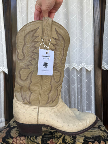 Ostrich Leather Cowboy Boots