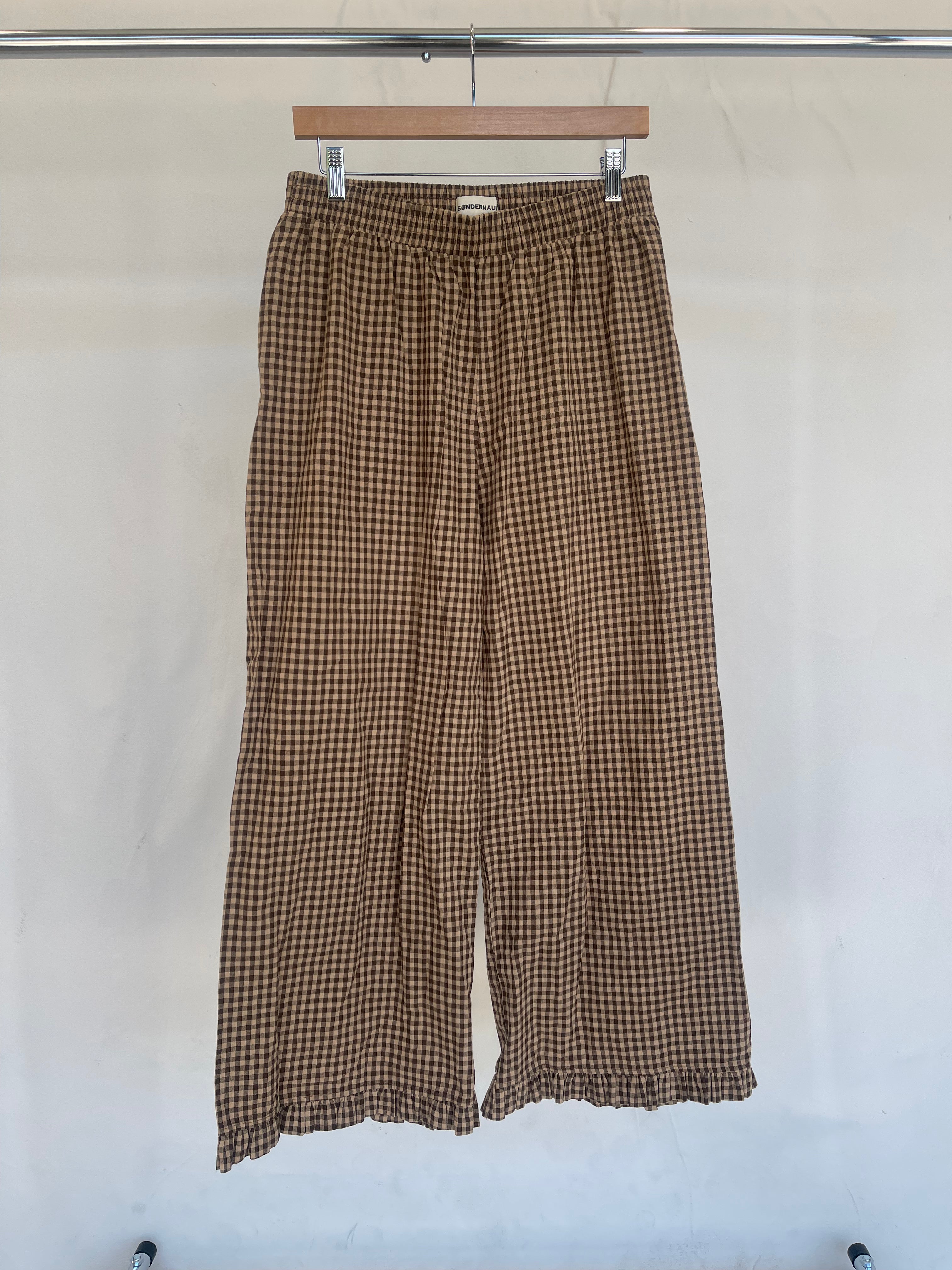 Seconds-Boxer Pants-Brown gingham