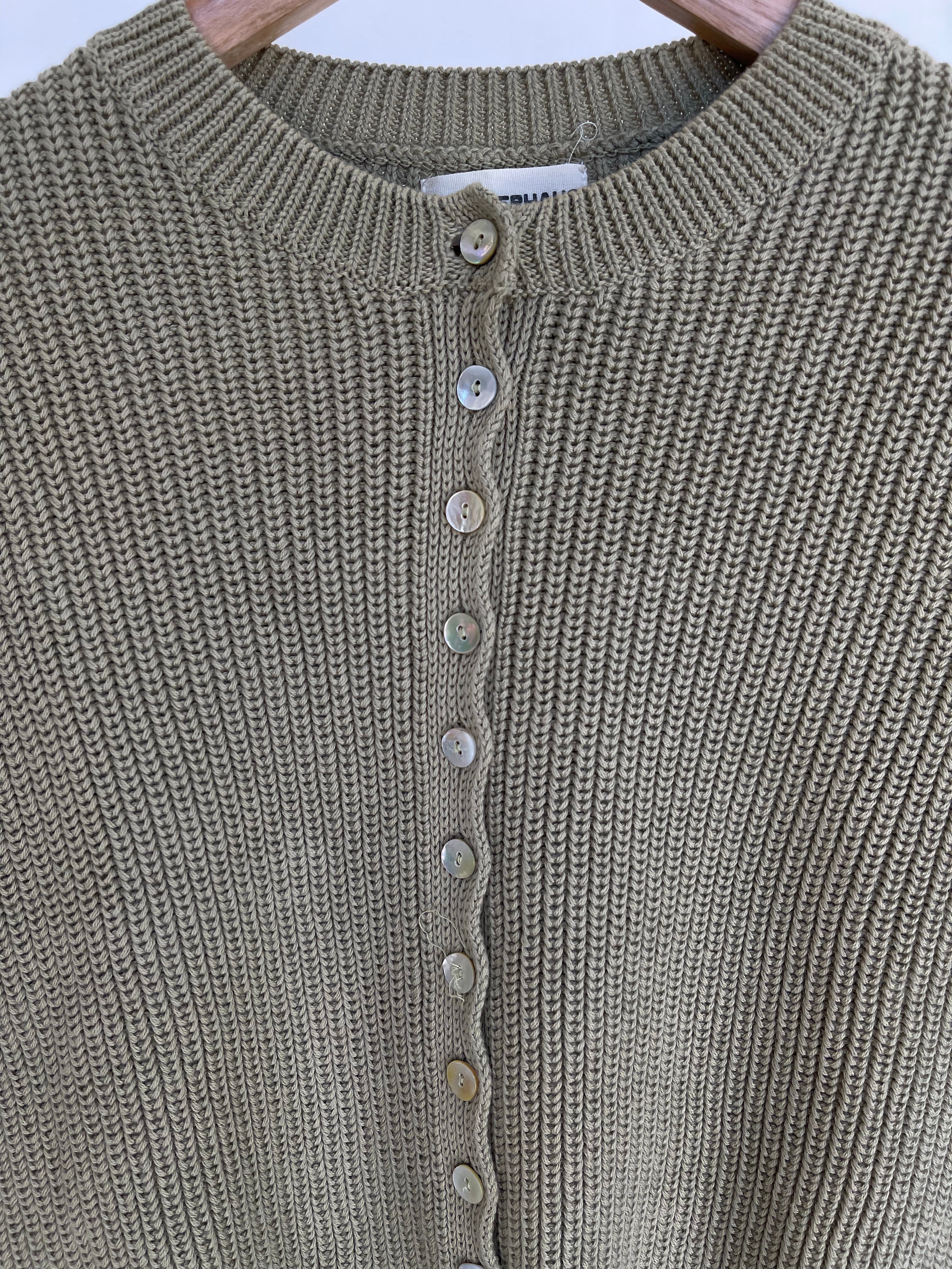 Seconds-Coastal Cardigan-Sea Glass Green
