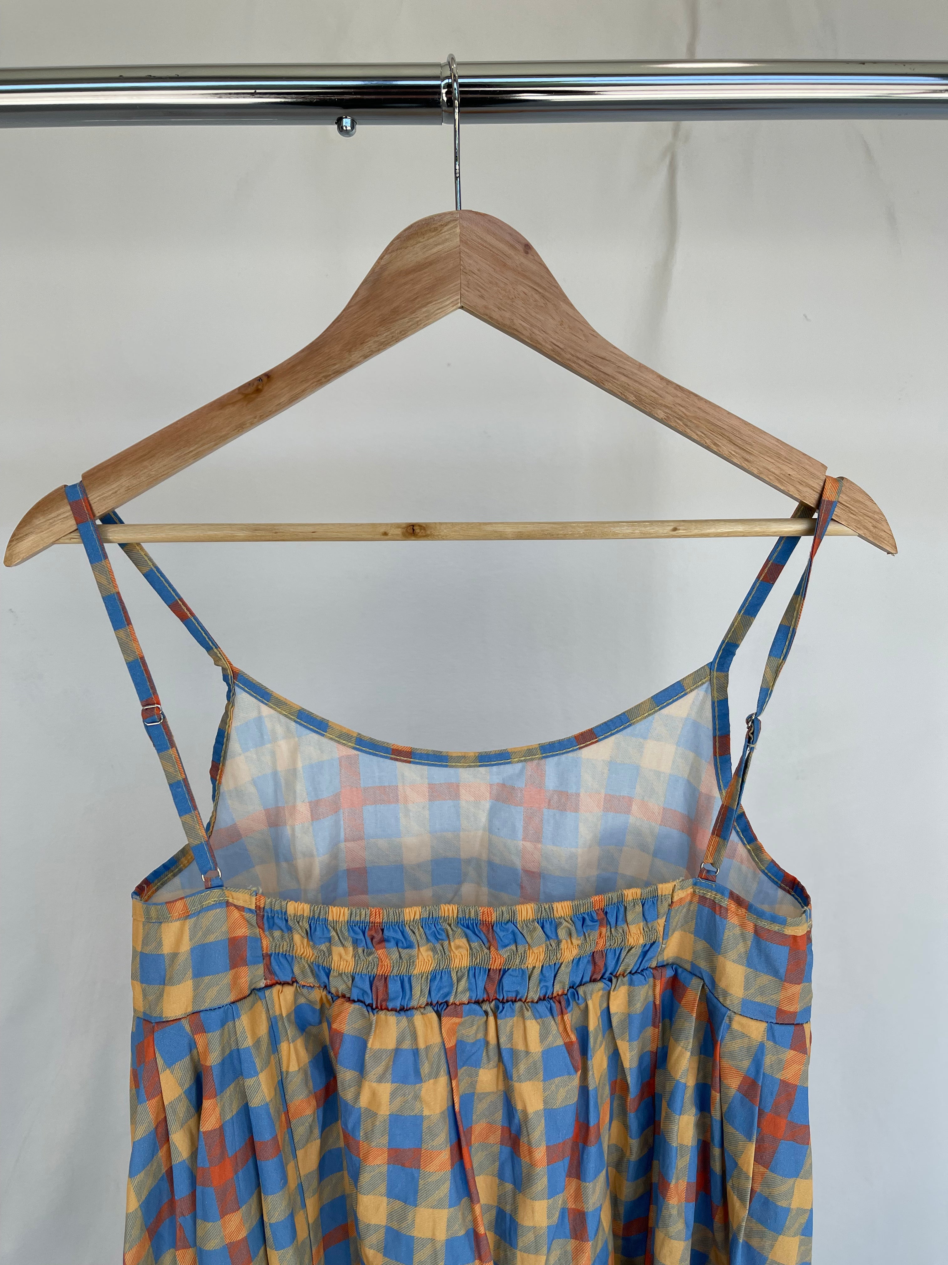 Seconds-Picnic Dress-Blue/Yellow Plaid