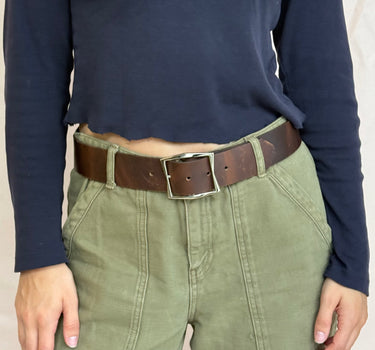 Brown Leather Belt with 'jetson' Buckle