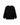 Black knit sweater with rolled hems on a white background.