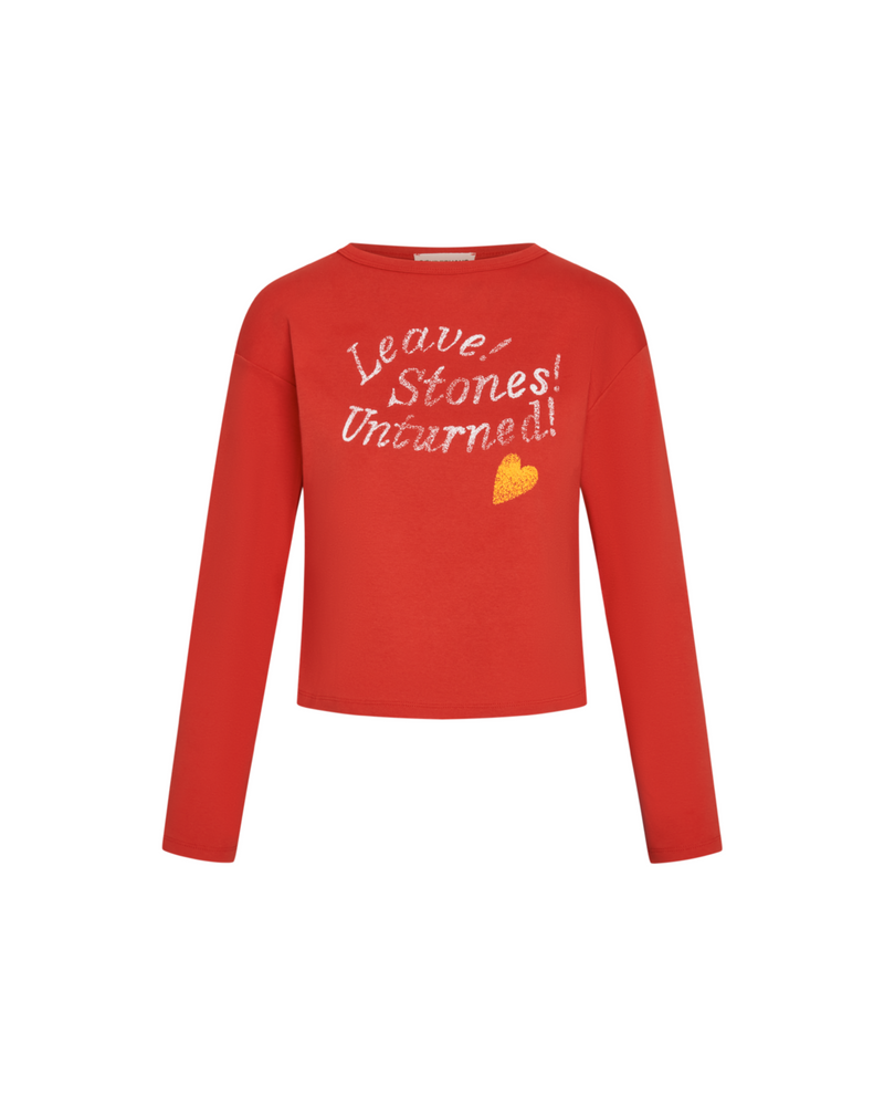 "Leave Stones Unturned" Tee in Red - Preorder