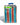 Woven rectangle-shaped bag with a blue, green, and red striped pattern.
