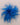 A bright blue feather cluster arranged in a circular burst on a plain beige background.