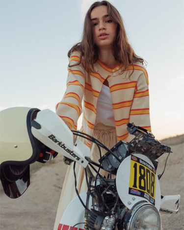 Payton Sweater in Yellow & Red Stripe