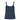 Navy blue cotton tank top with thin straps on a white background