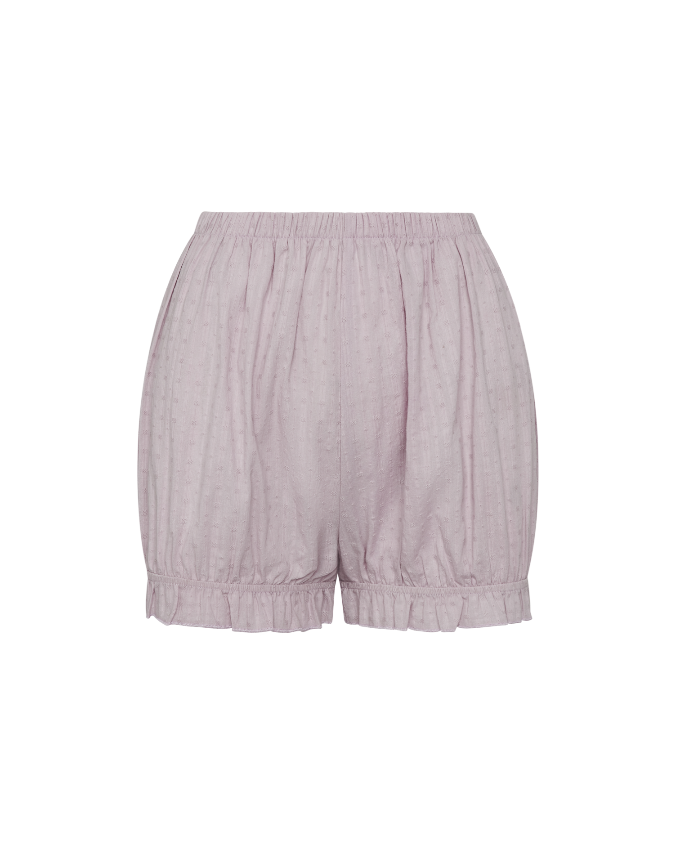 Light purple shorts on a white background