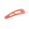 Pink shimmery hair clip with gold barrette on a white background