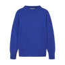 Cobalt blue sweater on a white background.