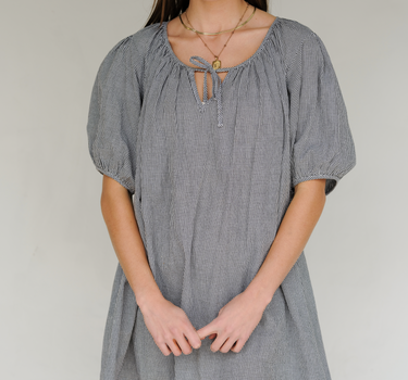 Vestido The Lawn - Cuadros blancos y negros