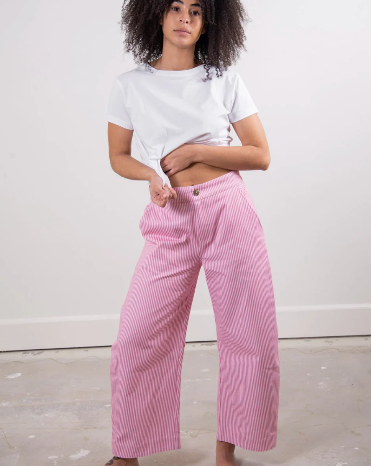 Seconds-Daphne Trousers-Pink Stripe