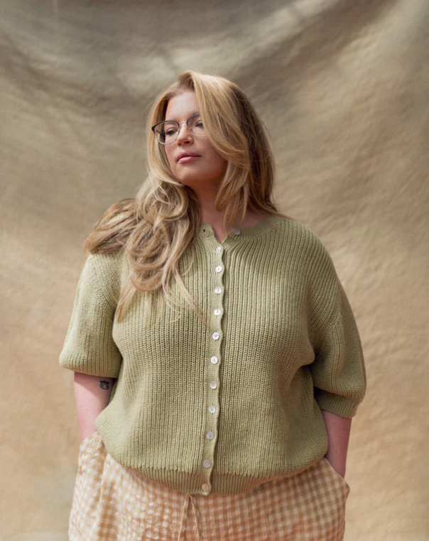 Seconds-Coastal Cardigan-Sea Glass Green