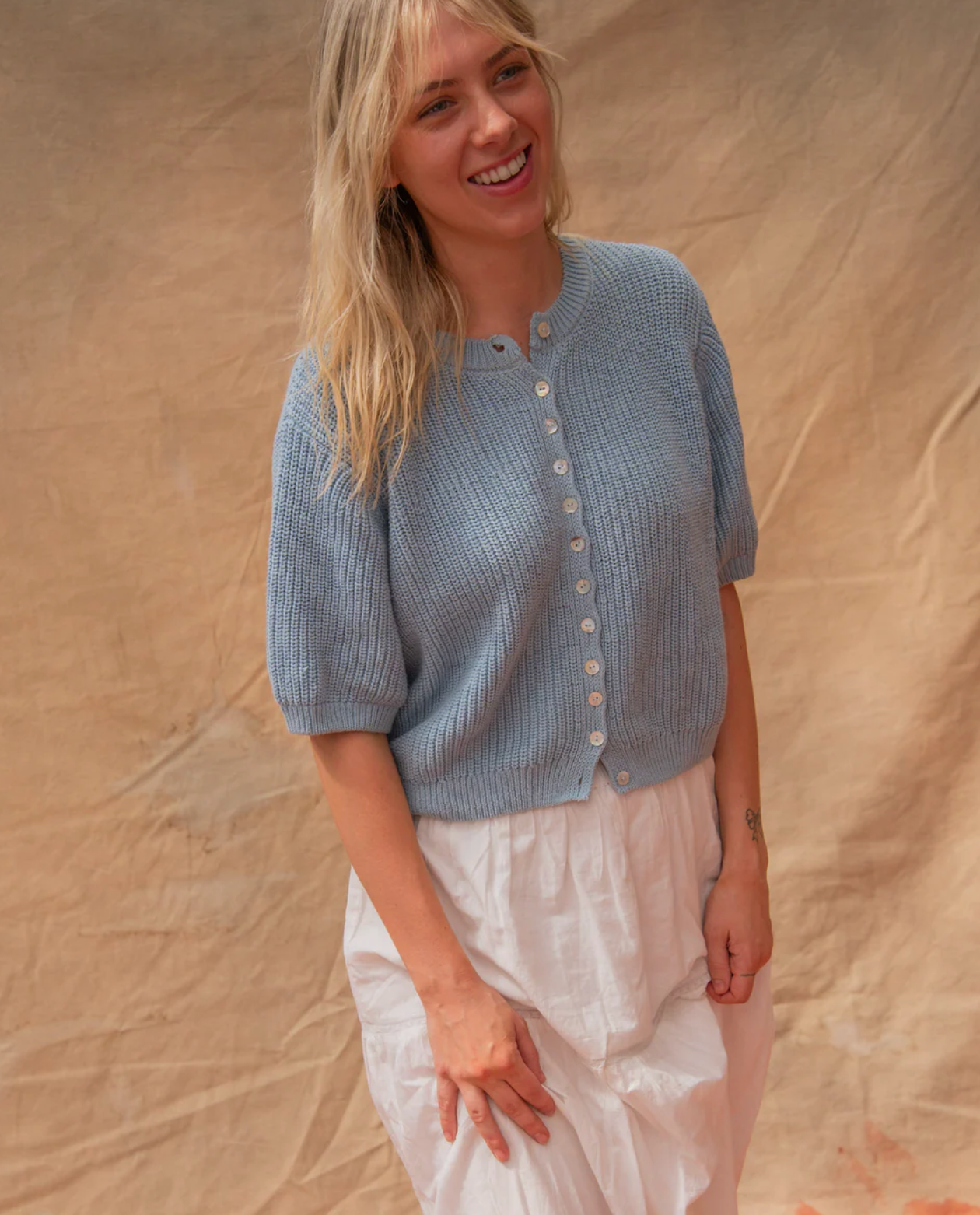 Seconds-Coastal Cardigan-Light Blue