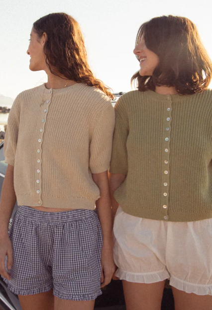 Seconds-Coastal Cardigan-Sea Glass Green