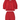 Red eyelet, button-up blouse with a ruffled neckline and matching bloomer-style shorts set on a white background.