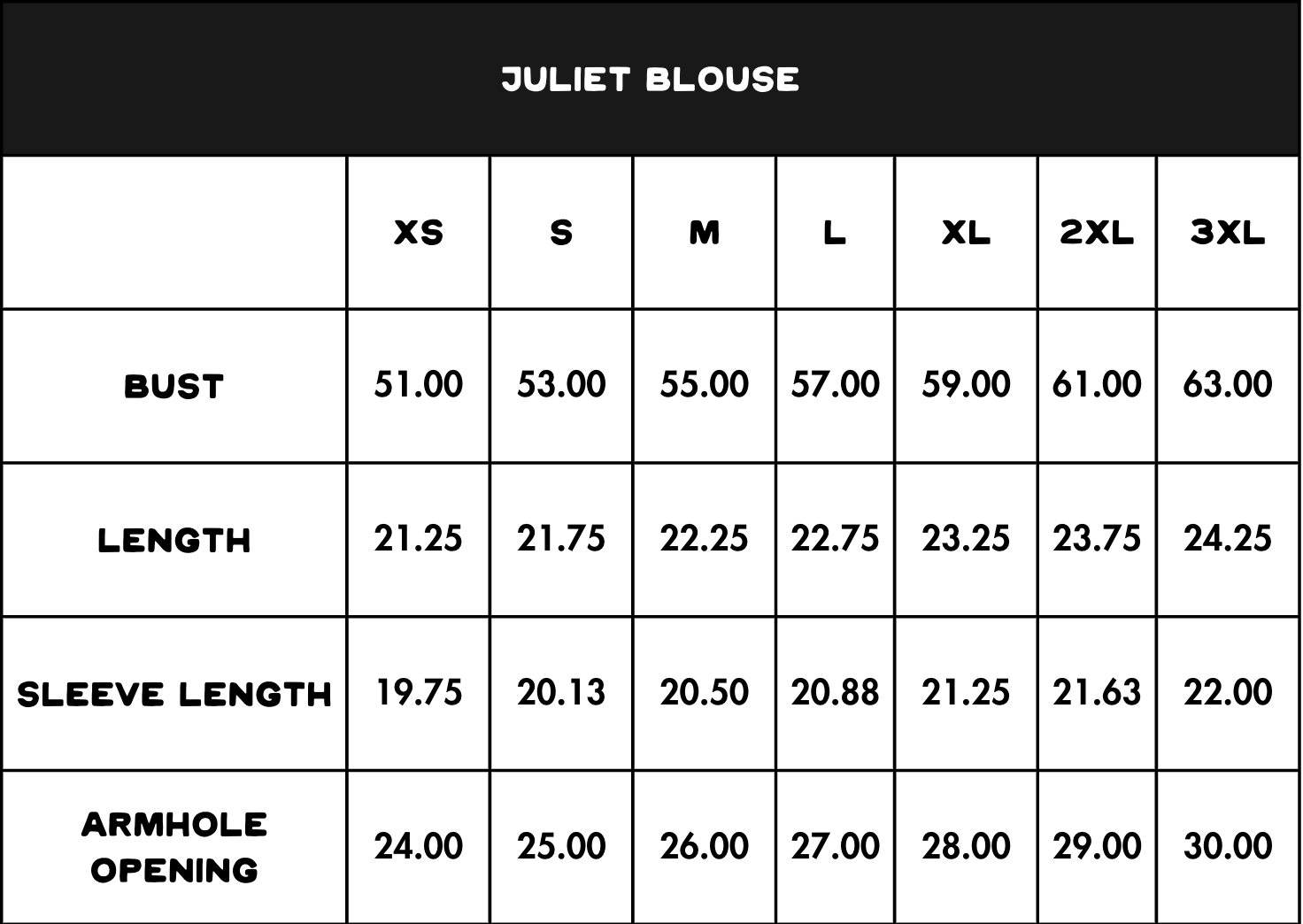 Size Chart