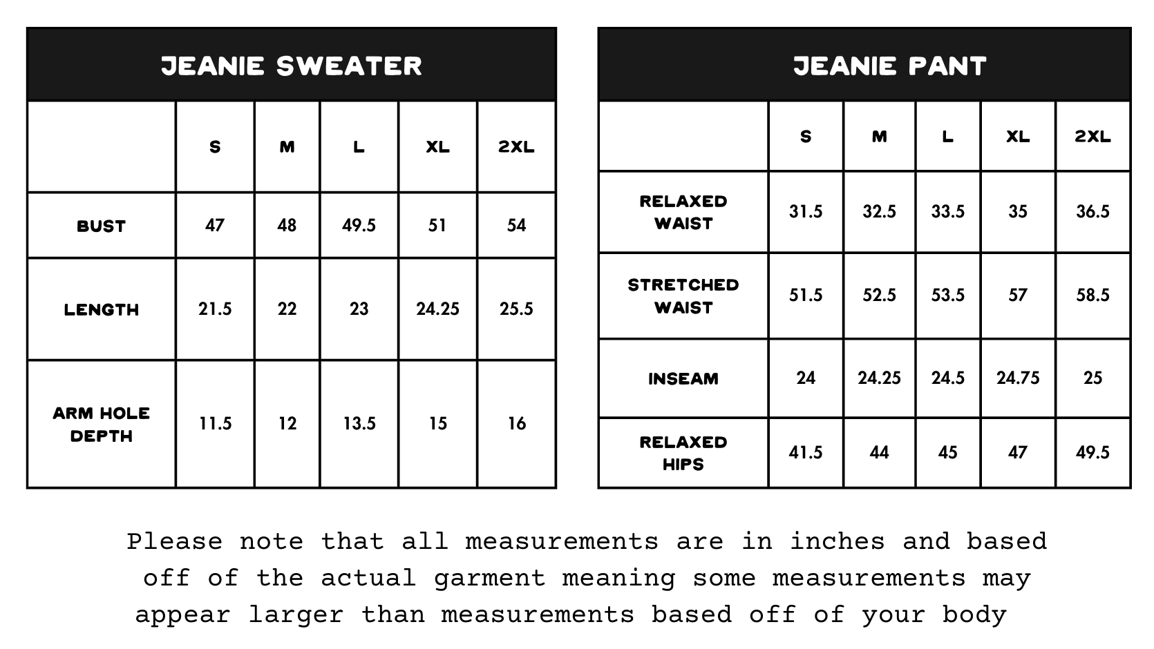 Size Chart