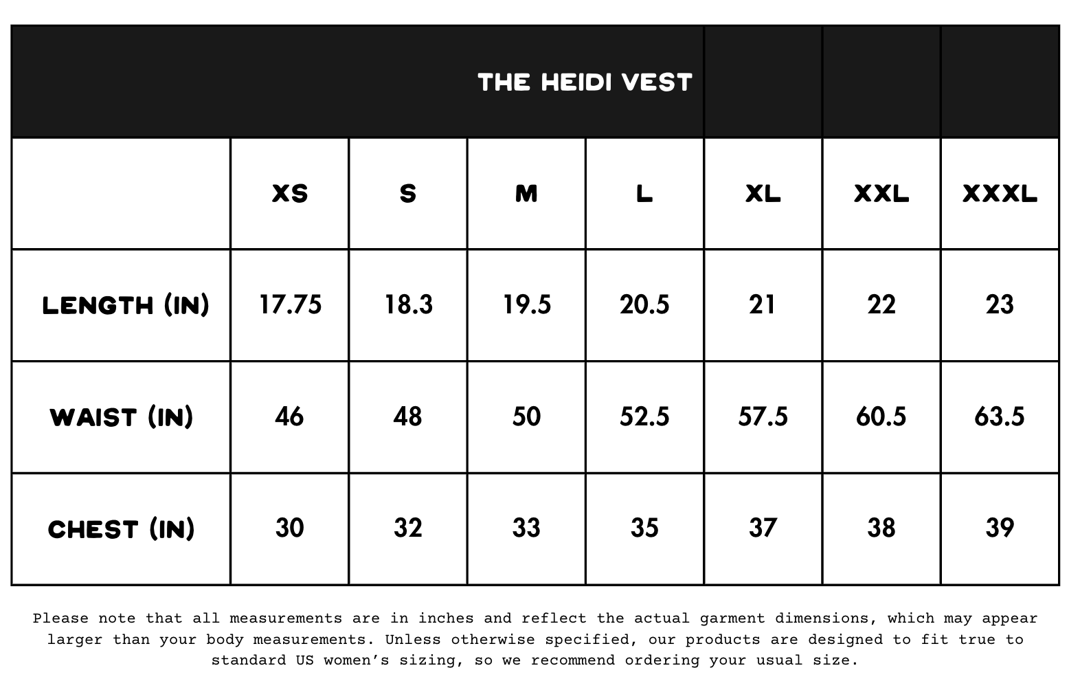 Size Chart