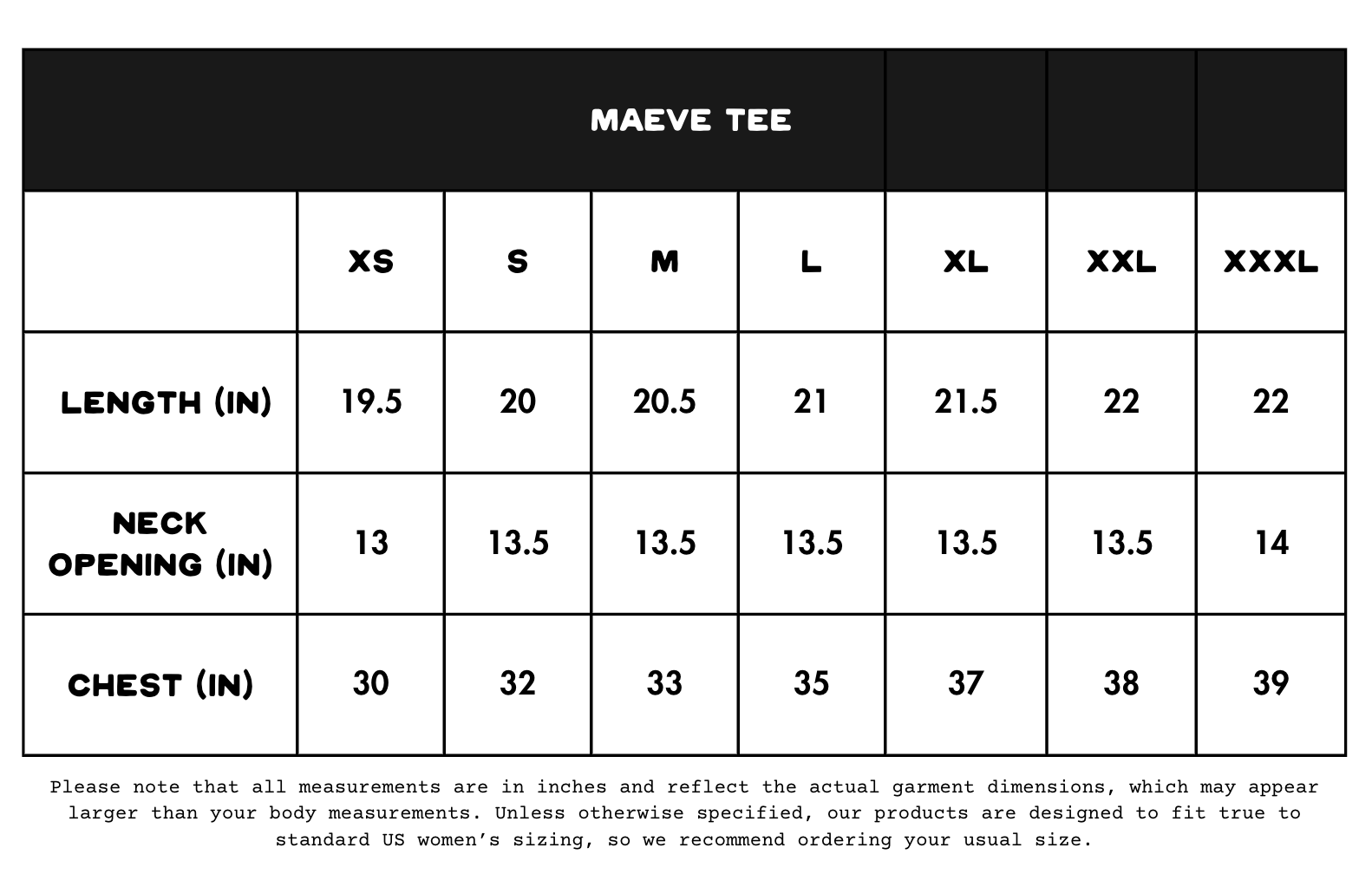 Size Chart