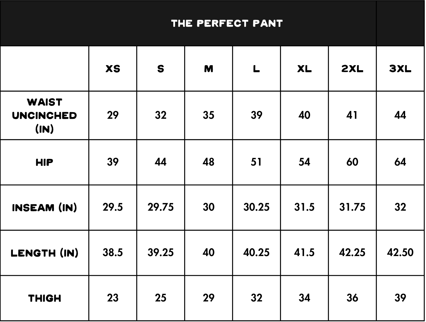 Size Chart