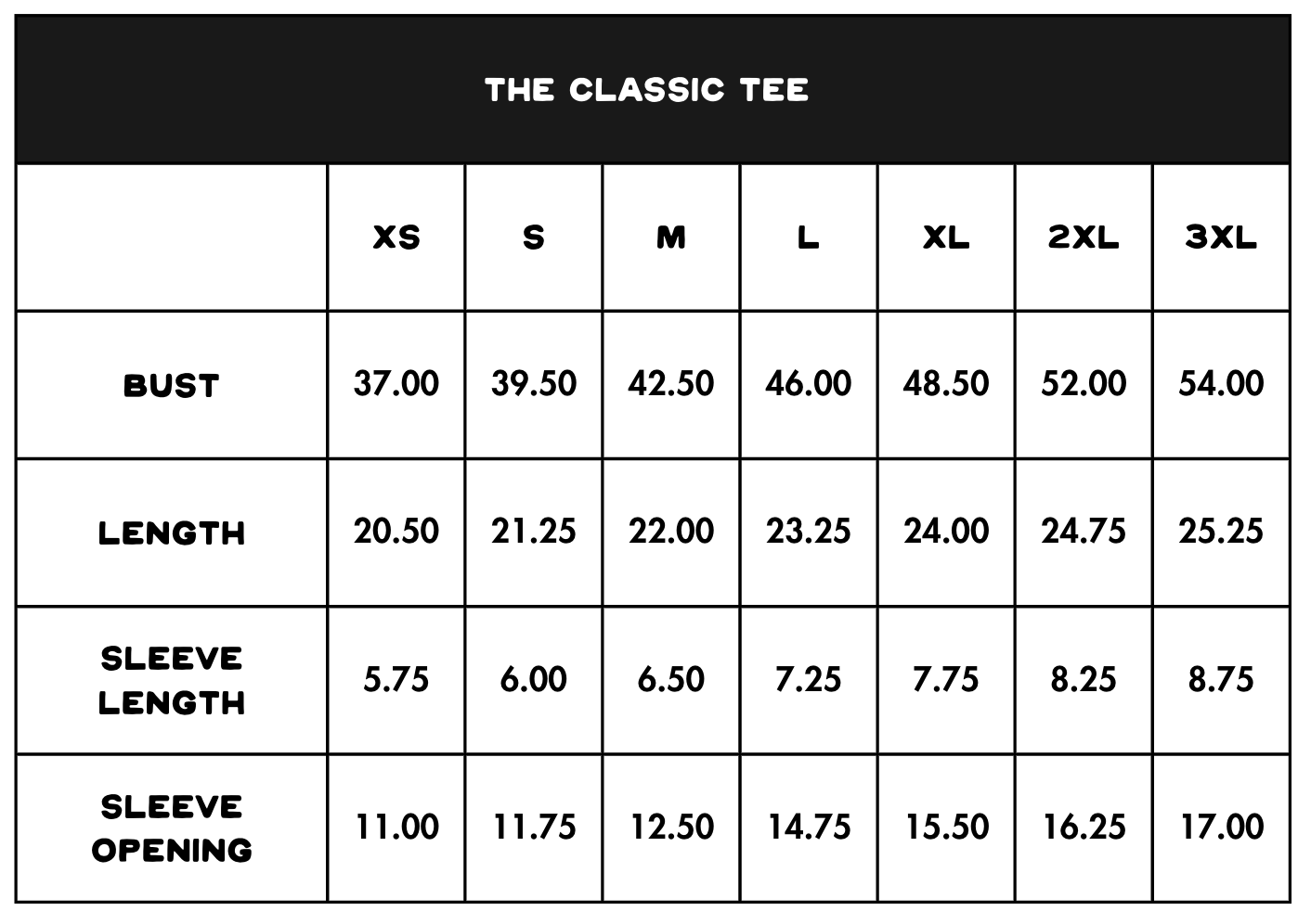 Size Chart