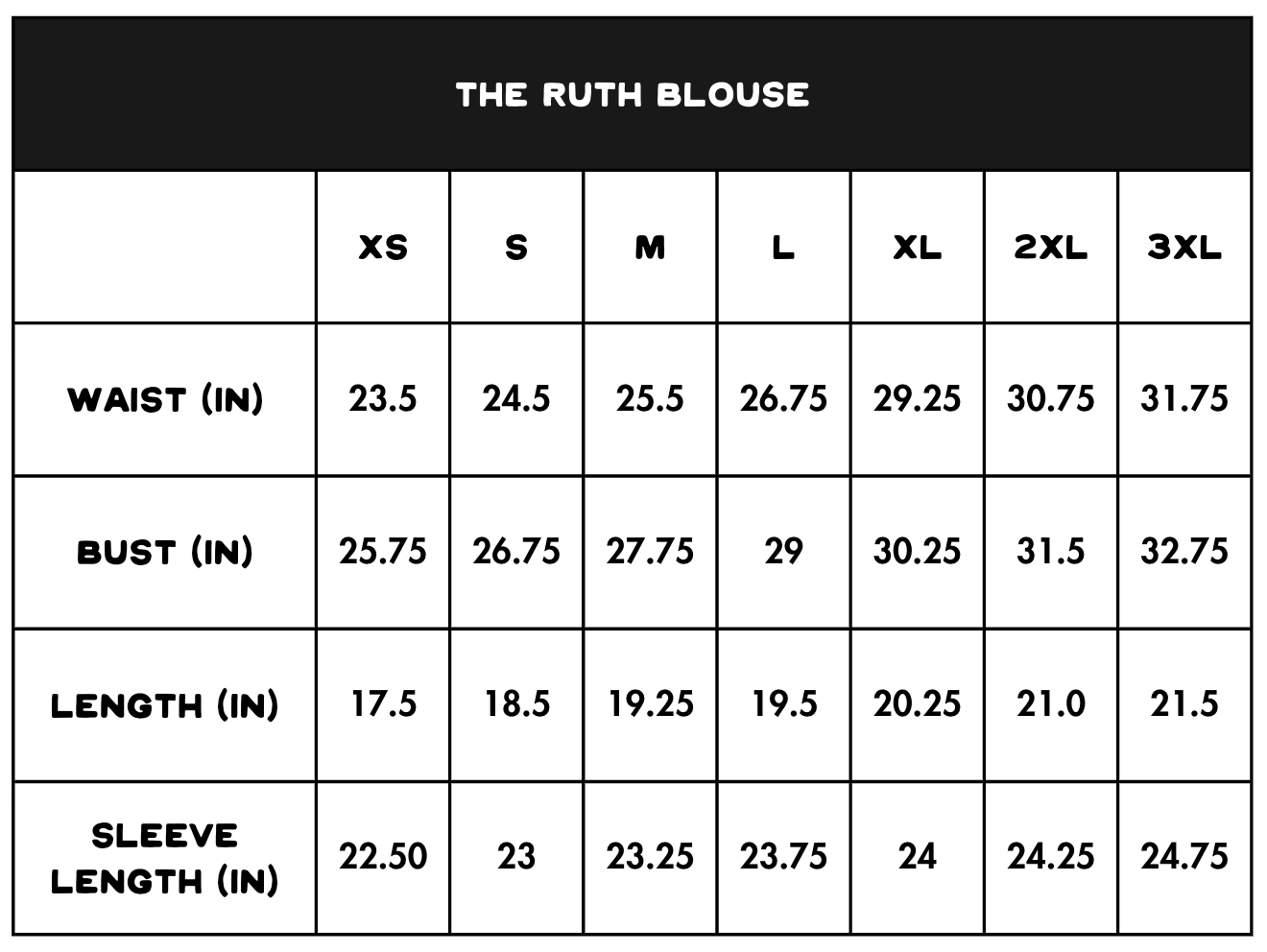 Size Chart