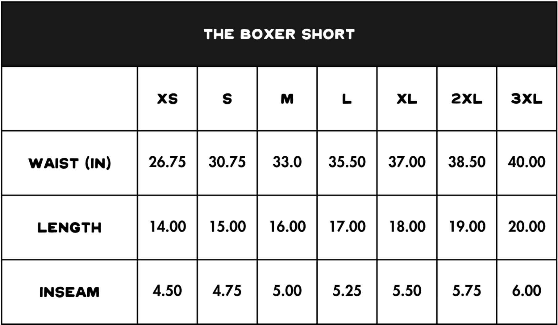 Size Chart
