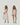 Before and after comparison of a woman wearing a beige dress on a plain background