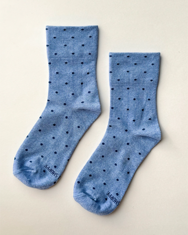 Sneaker Socks - Blue/Navy Polka Dot
