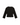 A black quarter-sleeve top with a round neckline and subtle front pleating, shown flat against a solid white background.