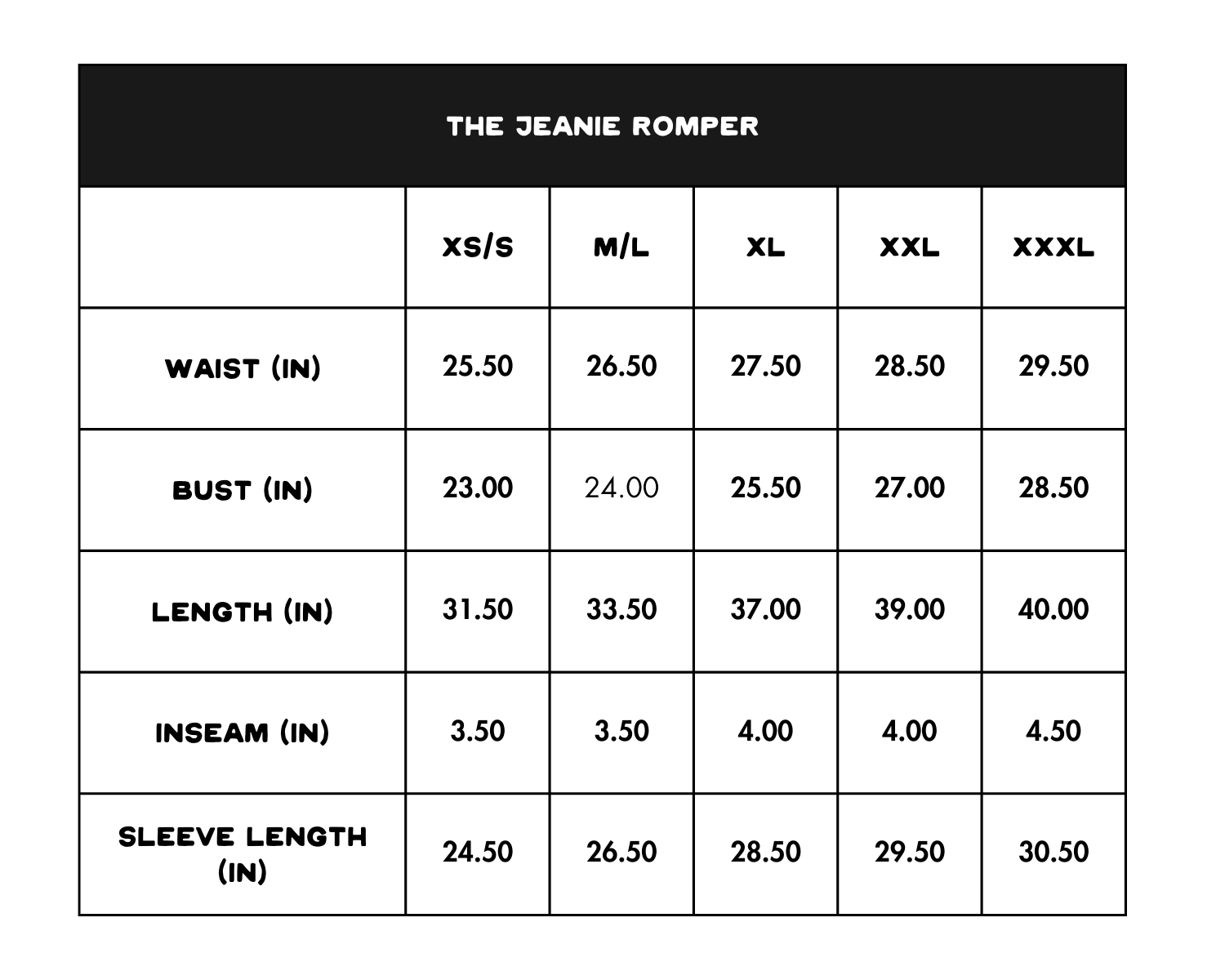 Size Chart